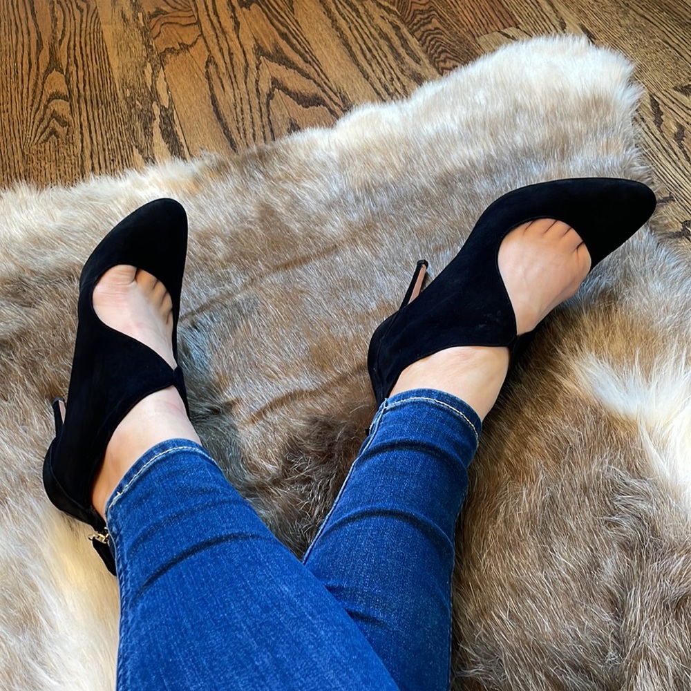 Aquazzura Black Suede Heels